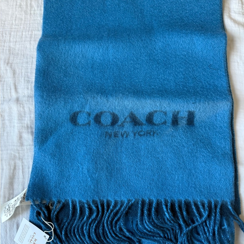 Coach Teal Wool Scarf Best Valentines Gift
